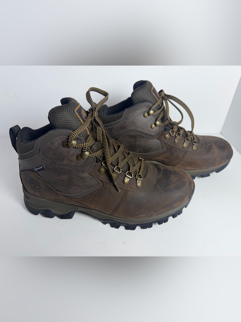 Timberland Men's Mt. Maddsen Mid Waterproof Hiking Boots Brown Leather 12W 2730R - Picture 8 of 10